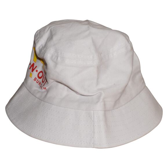 In-N-Out Burger White Cotton Bucket Hat | Vintage Fast Food Promo Streetwear - Picture 2 of 5